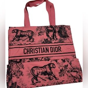 Dior Pink Animal Print Tote Bag